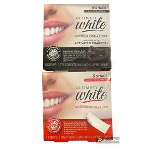 (2 Boxes) 6~Ultimate White Whitening Strip~6~Activated Charcoal  3-Day Treatment
